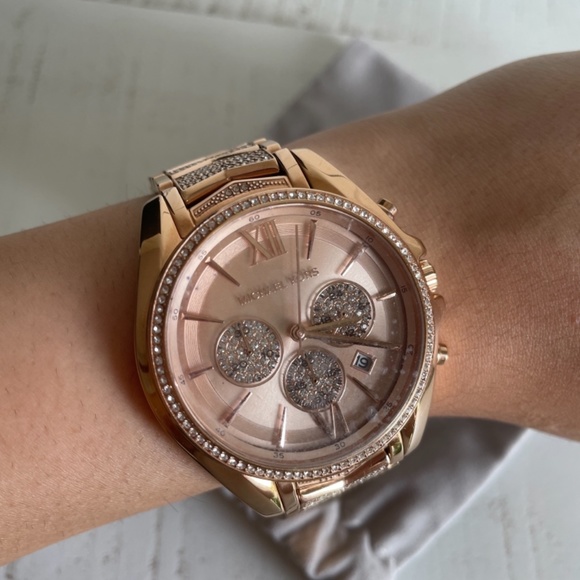 Michael Kors MK 6730 Women’s Chronograph Whitney Rose Gold-Tone Watch - Picture 10 of 16